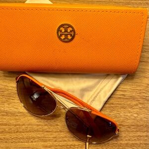 Tory Burch Sumglasses orange leather wrapped